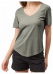 Tentree Womens Treeblend V-Neck T-Shirt, agave green hthr, Grï¿½ï¿½e XS