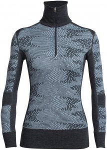 Icebreaker Damen Affinity Flurry Zip-Shirt Blau XL