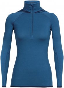 Icebreaker Damen Fluid Zone Half Zip Hoodie Blau L