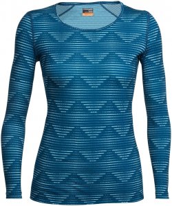 Icebreaker Damen Oasis Diamond Scoop Longsleeve Blau XS
