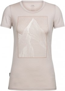 Icebreaker Damen Tech Lite Low Crewe At My Peak T-Shirt Beige L