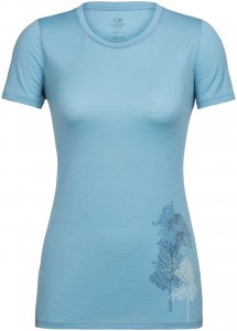 Icebreaker Damen Tech Lite Low Crewe Through the Forest T-Shirt Blau XS