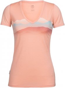 Icebreaker Damen Tech Lite V Misty Horizon T-Shirt Orange XL