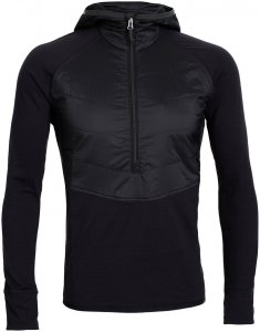 Icebreaker Herren Ellipse LS Half Zip Hoodie Schwarz XXL