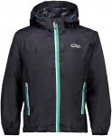 CMP Kinder Fix Hoodie Regenjacke (Größe 110, schwarz)
