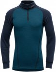 Devold Kinder Duo Active Merino Zip Neck Longsleeve (Größe 152, blau)