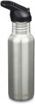 Klean Kanteen Classic Narrow Flip Sport Cap Trinkflasche (Größe 0.53L, silber)