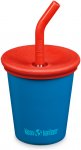 Klean Kanteen Kinder Straw Lid Steel Trinkbecher (Größe 296ml, blau)