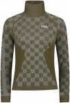 Mons Royale Damen Ascender Merino Seamless Mock Longsleeve (Größe M, oliv)