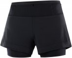 Salomon Damen Sense Aero 2in1 Shorts (Größe XL, schwarz)