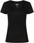 Super.Natural Damen Sierra140 V Neck T-Shirt (Größe M, schwarz)