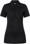 Super.Natural Damen Zip Polo T-Shirt (Größe S, schwarz)